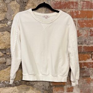 White Embroidered Sweatshirt